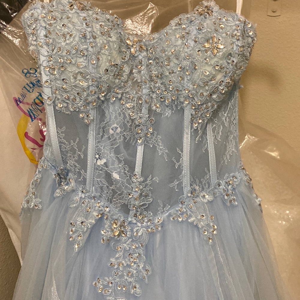 Light blue gown